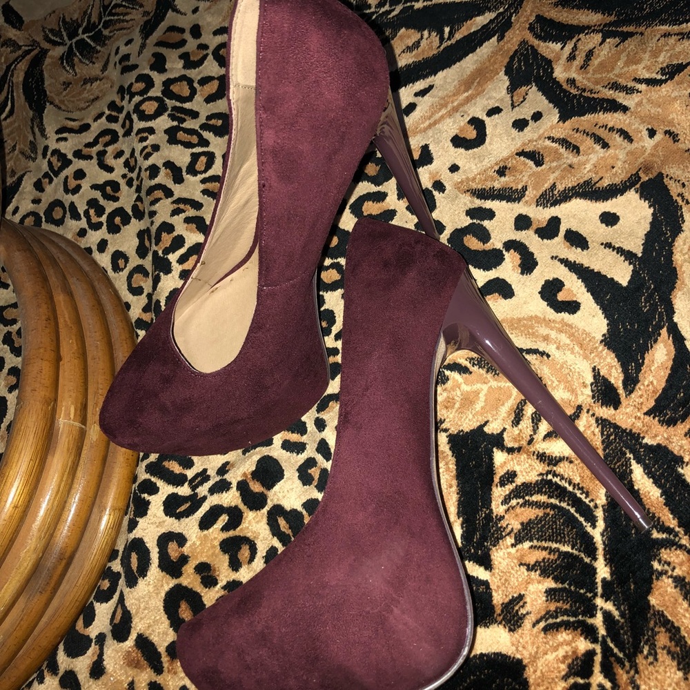 Burgundy high heels